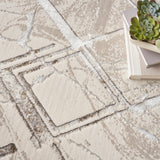 nourison glitz glz02 ivory grey rug