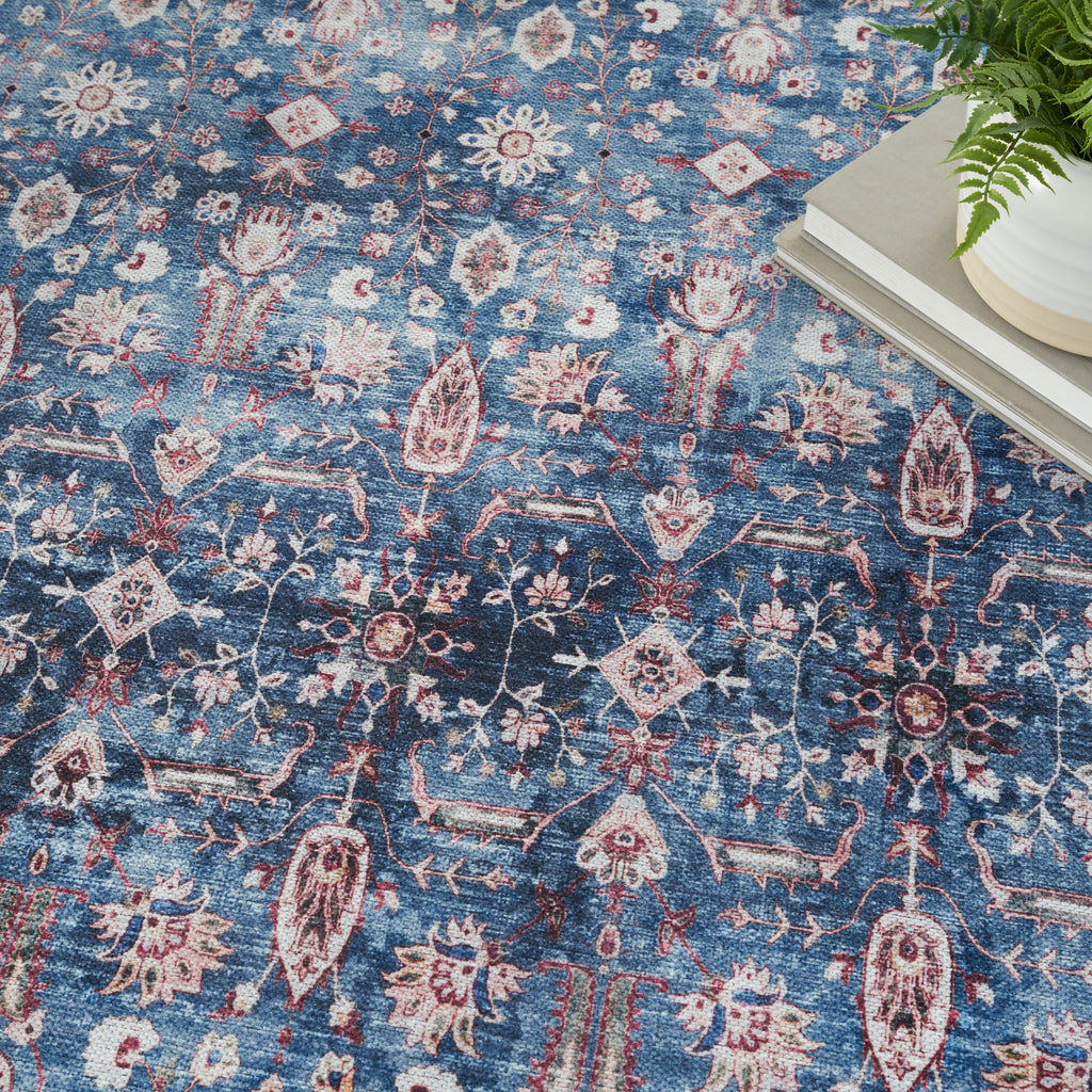 nourison grand washables grw06 blue brick rug