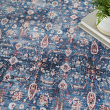 nourison grand washables grw06 blue brick rug