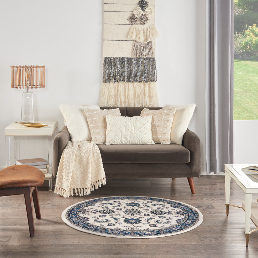 nourison nourison essentials nre05 ivory blue rug