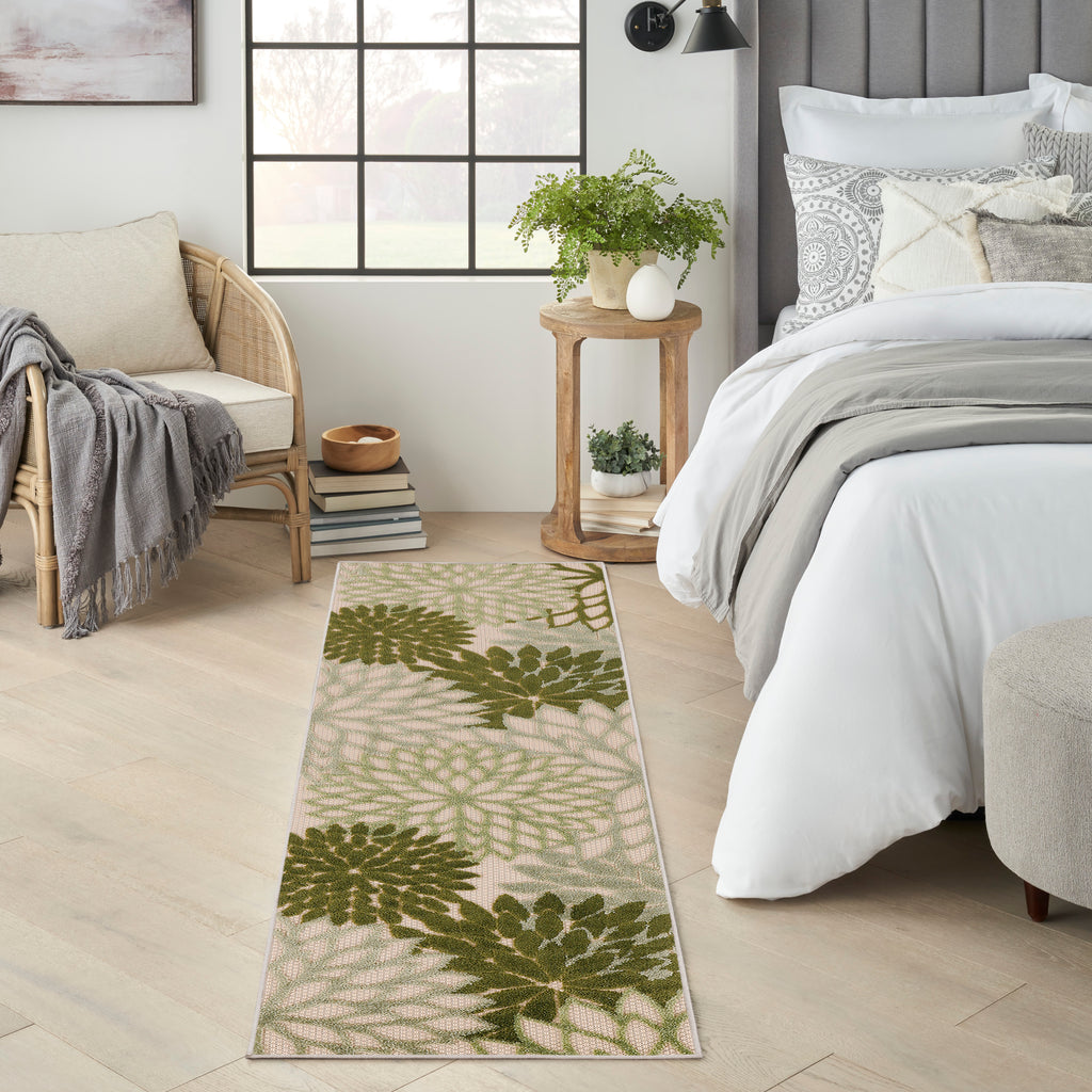 nourison aloha alh05 ivory green rug
