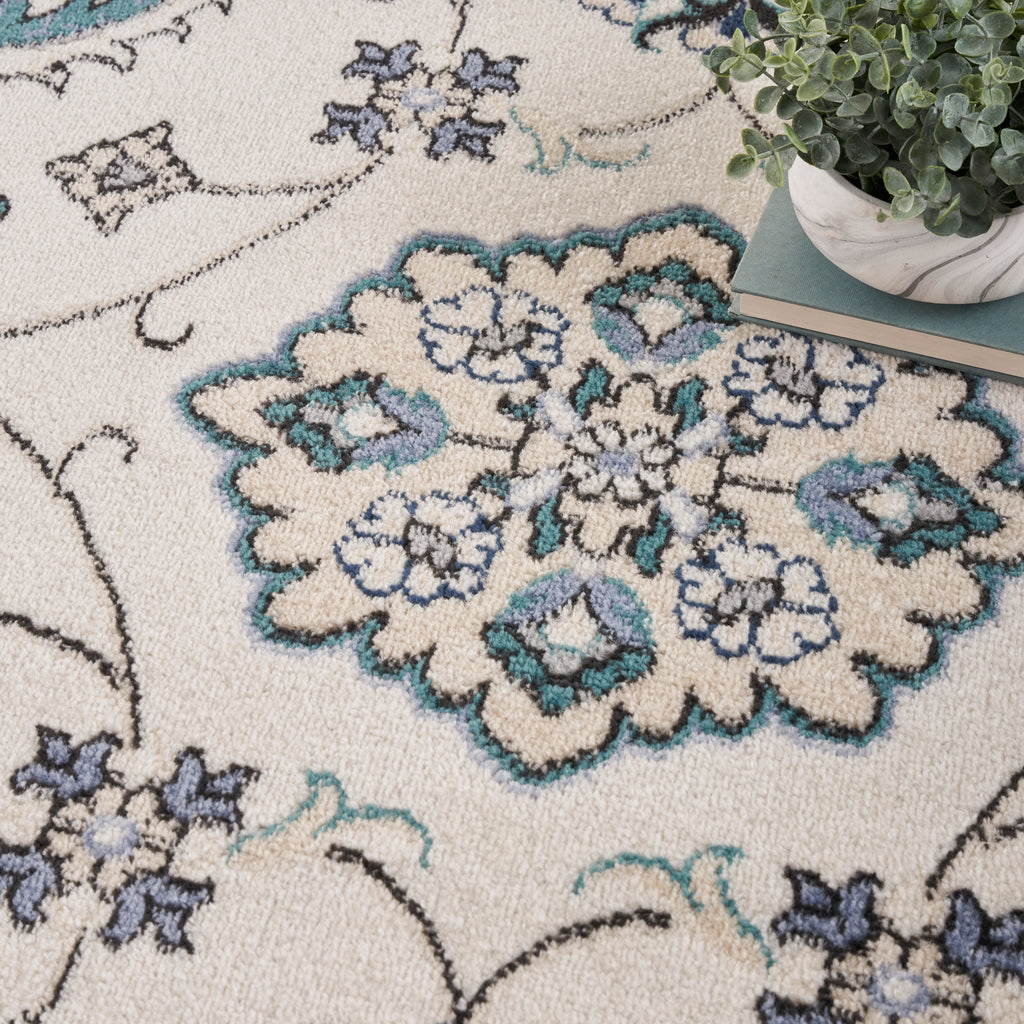 nourison nourison essentials nre05 ivory blue rug