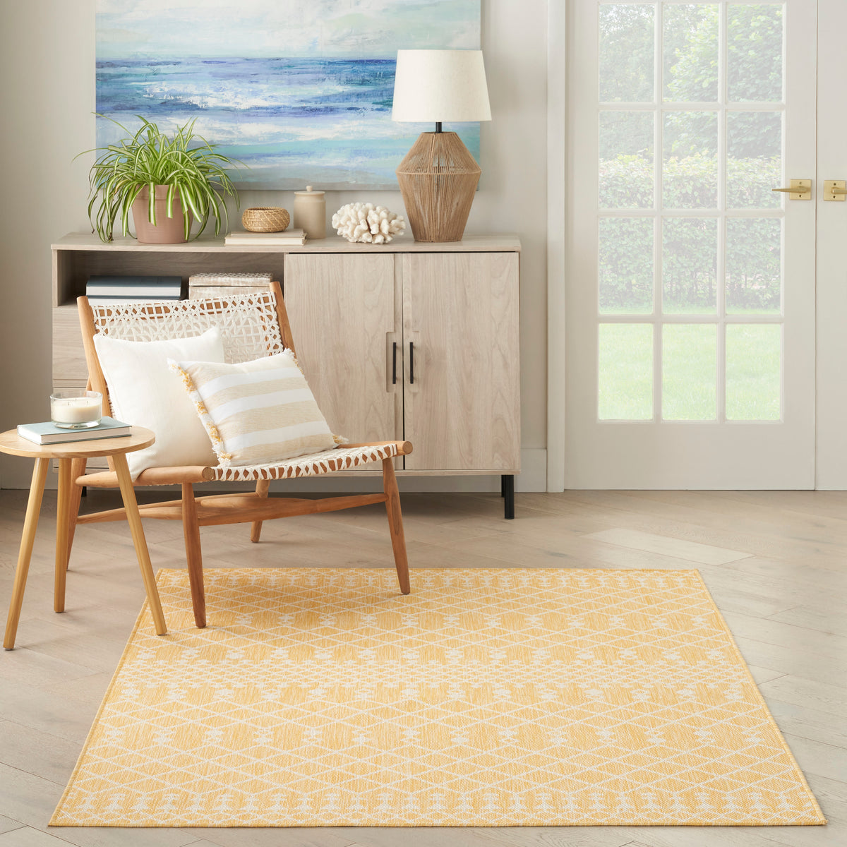 nourison positano pos02 yellow rug