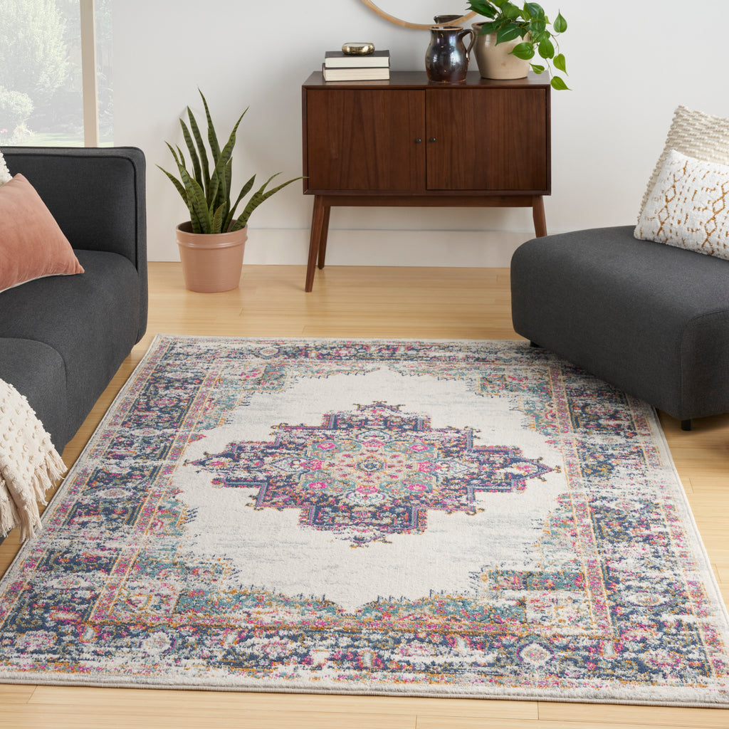 nourison passion psn03 ivory blue rug