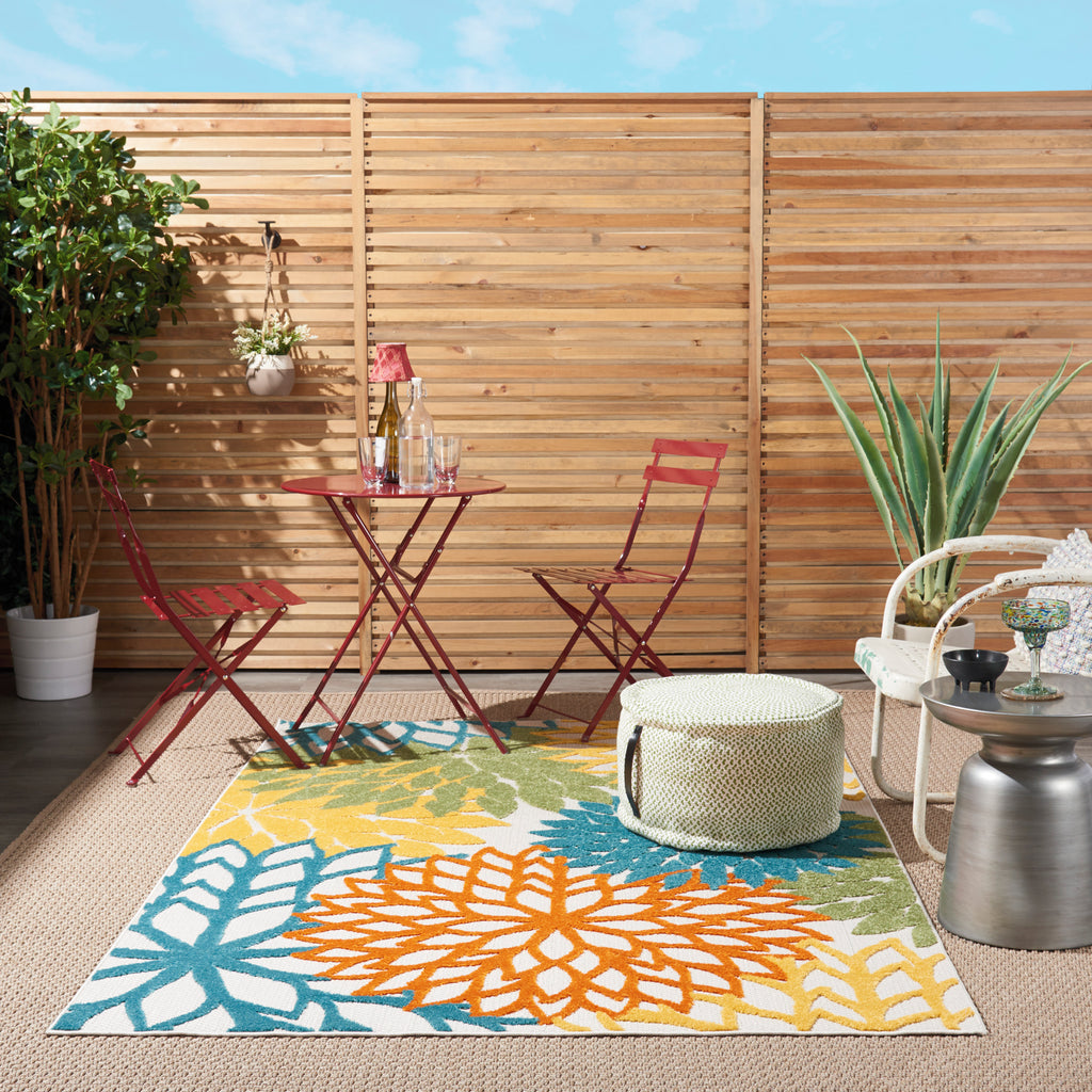 nourison aloha alh05 turquoise multicolor rug