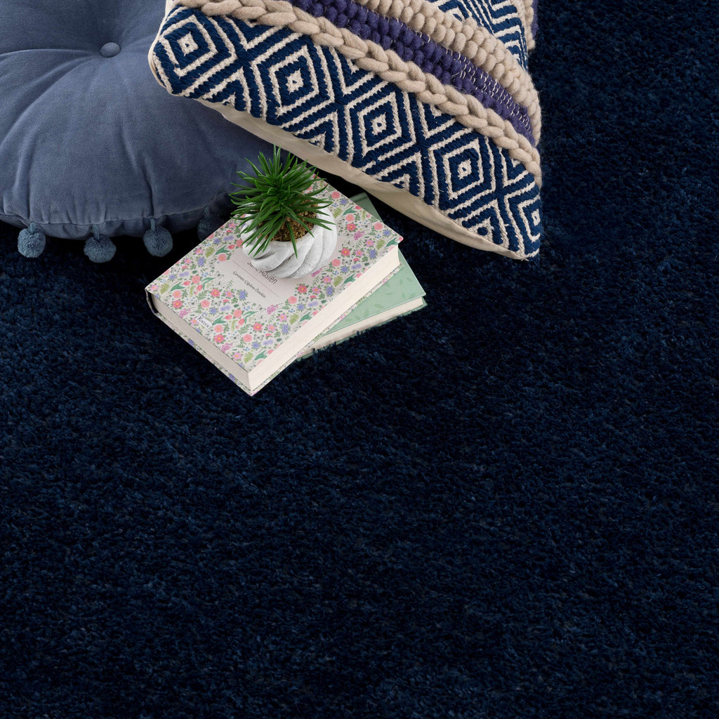 Hauteloom Heavenly HVL6209 Navy Blue Machine Made Polyester Rug