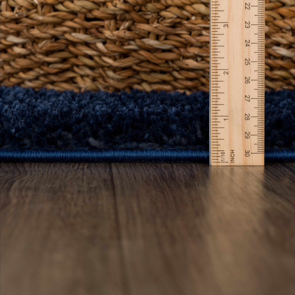Hauteloom Heavenly HVL6209 Navy Blue Machine Made Polyester Rug