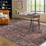 Hauteloom Neyland Washable NEYW Bright Red Machine Made Polyester Rug