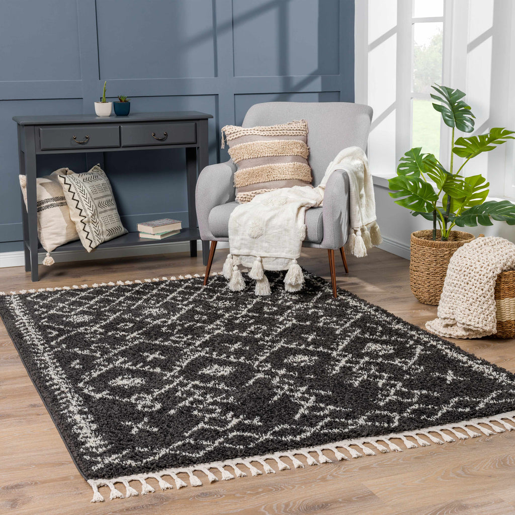 Hauteloom Thetford THET Charcoal Machine Made Polypropylene Rug