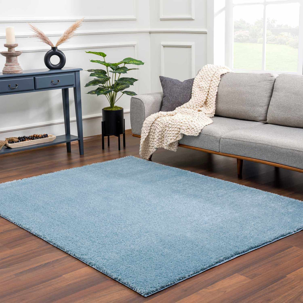 Hauteloom Heavenly HVL6202 Blue Machine Made Polyester Rug
