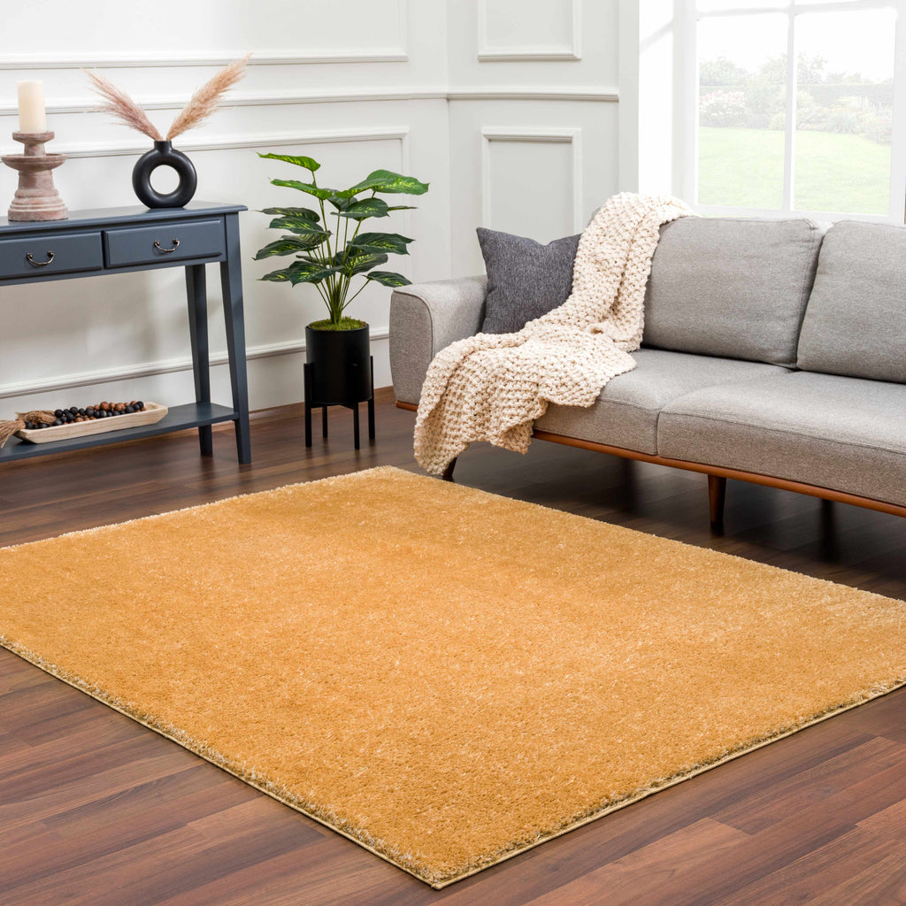 Hauteloom Heavenly HVL6212 Dark Gold Machine Made Polyester Rug