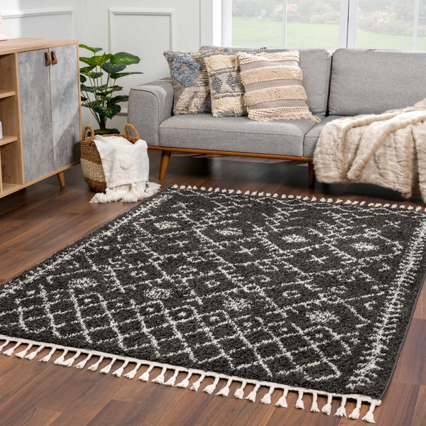 Hauteloom Thetford THET Charcoal Machine Made Polypropylene Rug
