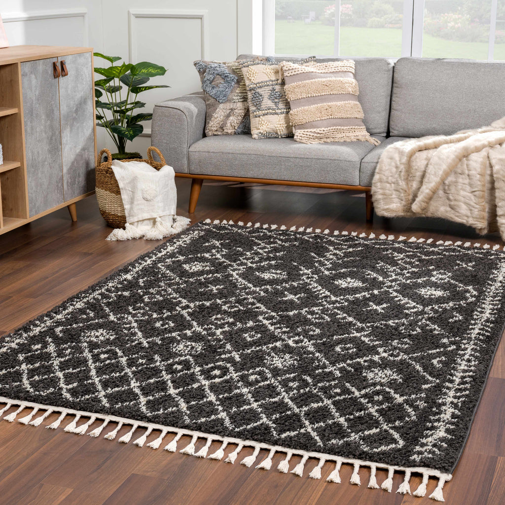 Hauteloom Thetford THET Charcoal Machine Made Polypropylene Rug
