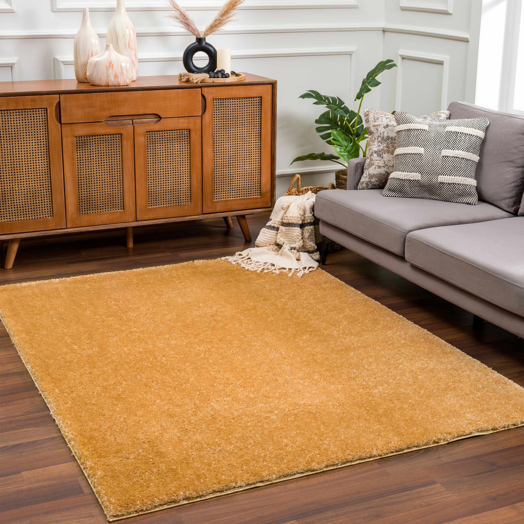 Hauteloom Heavenly HVL6212 Dark Gold Machine Made Polyester Rug