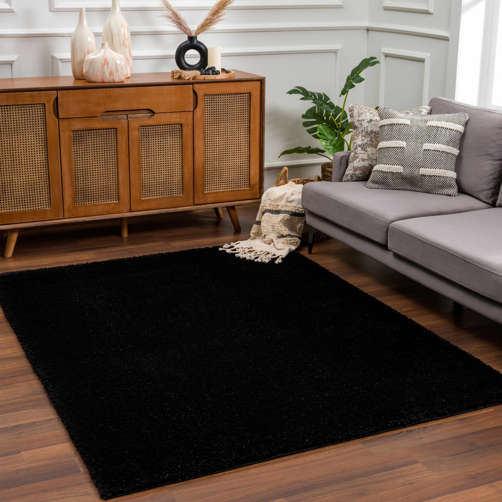 Hauteloom Heavenly HVL6201 Black Machine Made Polyester Rug