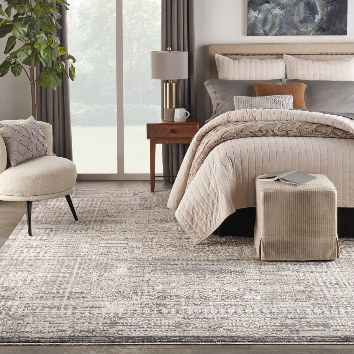 nourison lynx lnx05 ivory slate rug