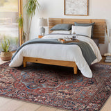 Hauteloom Neyland Washable NEYW Bright Red Machine Made Polyester Rug