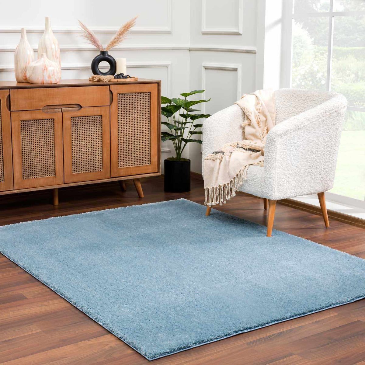 Hauteloom Heavenly HVL6202 Blue Machine Made Polyester Rug