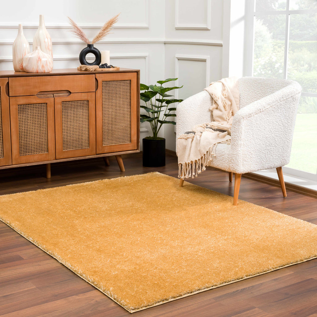 Hauteloom Heavenly HVL6212 Dark Gold Machine Made Polyester Rug