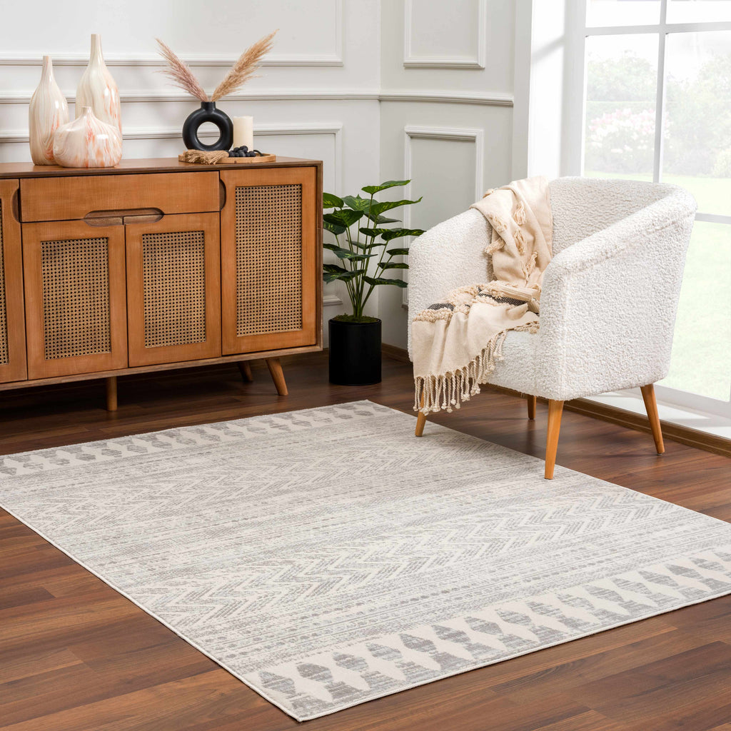 Hauteloom Chinnor CHINN Light Gray Machine Made Polypropylene Rug
