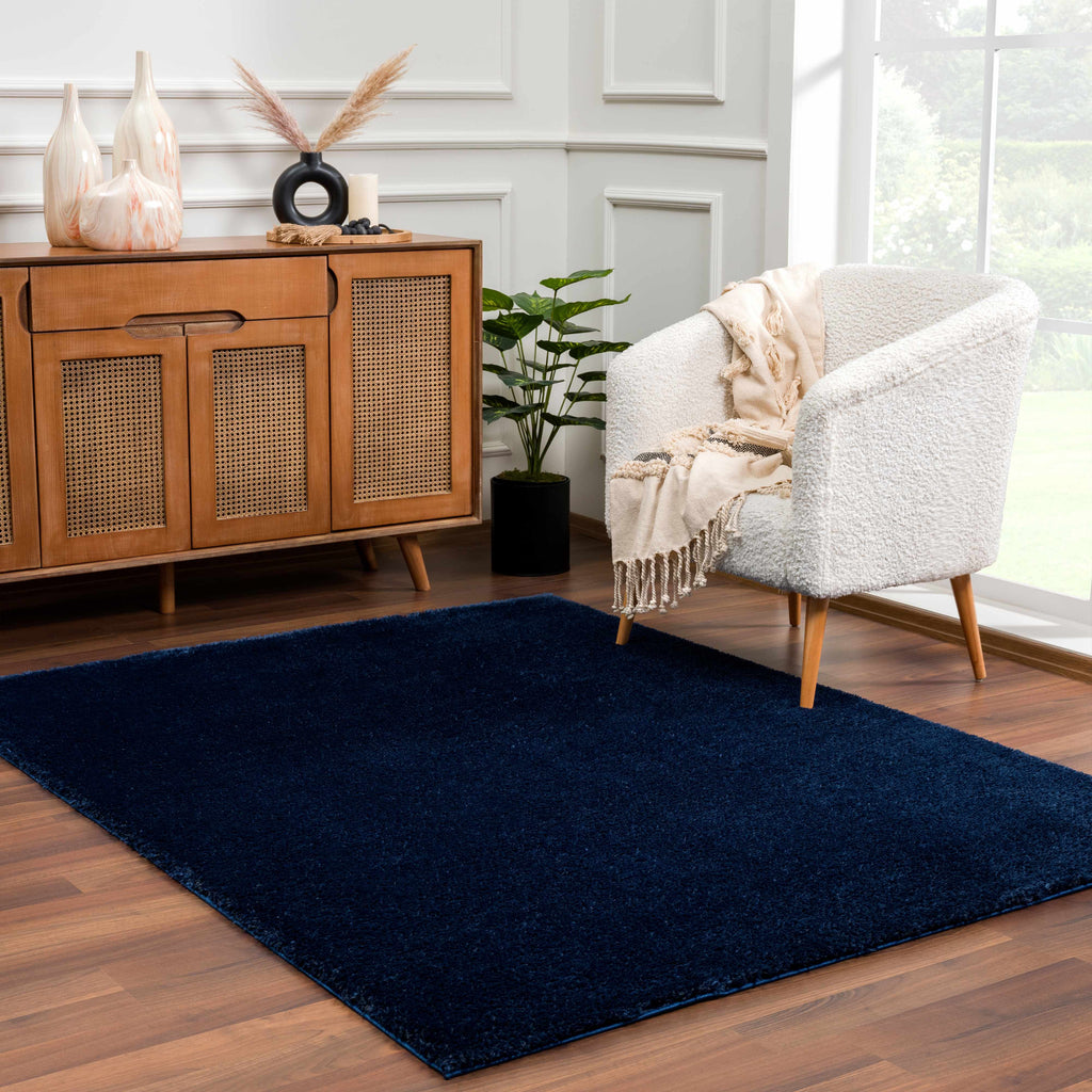 Hauteloom Heavenly HVL6209 Navy Blue Machine Made Polyester Rug