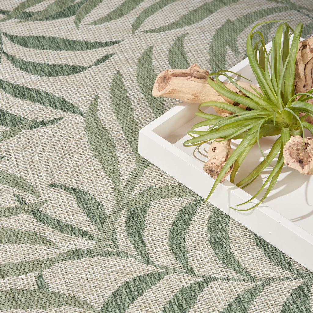 nourison garden oasis goa01 ivory green rug