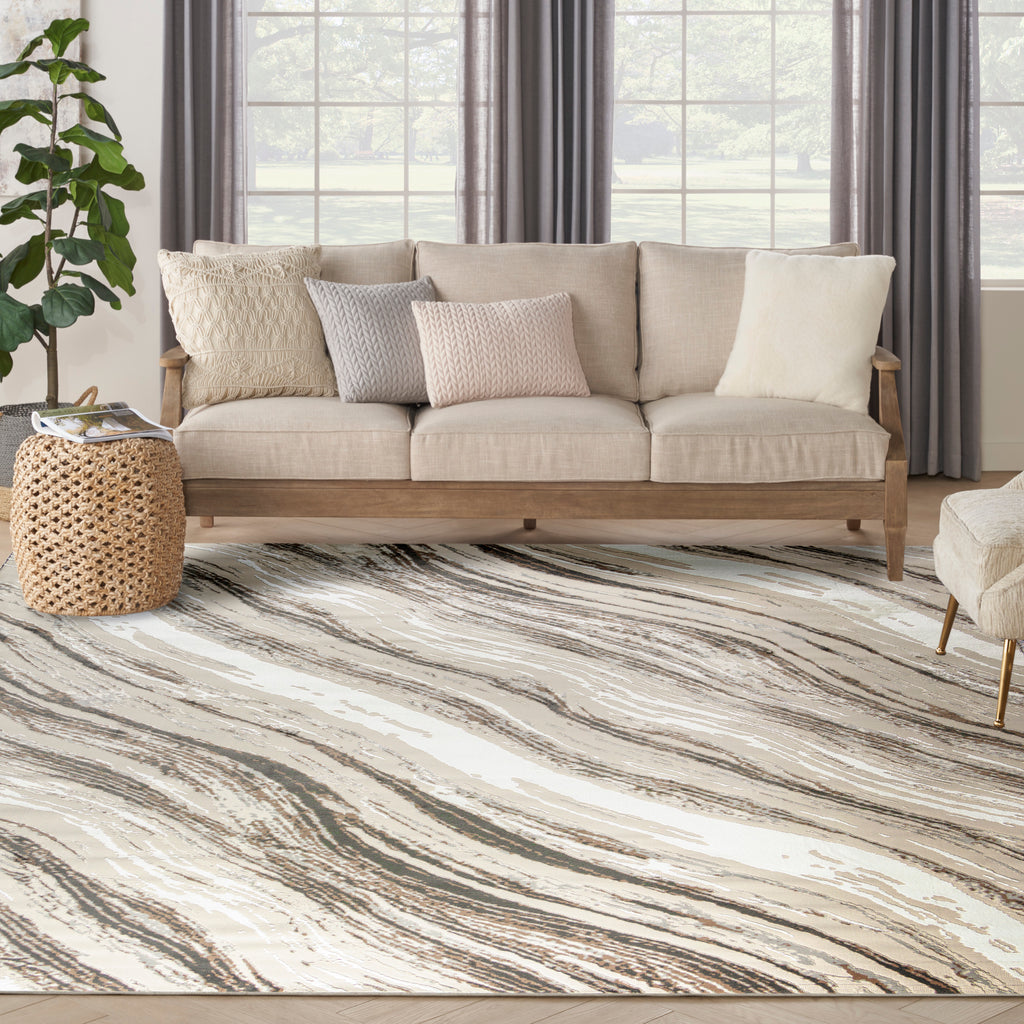 nourison sustainable trends sut05 beige grey rug