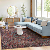 Hauteloom Neyland Washable NEYW Bright Red Machine Made Polyester Rug