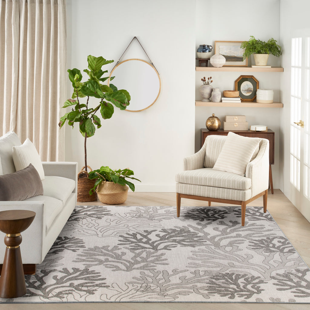 nourison garden oasis goa05 grey rug
