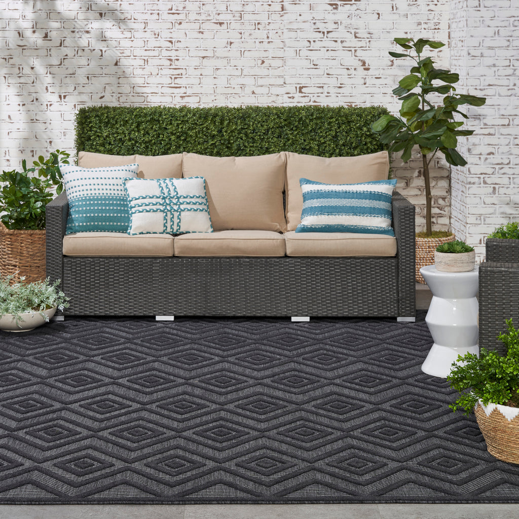 nourison versatile nrv01 charcoal black rug