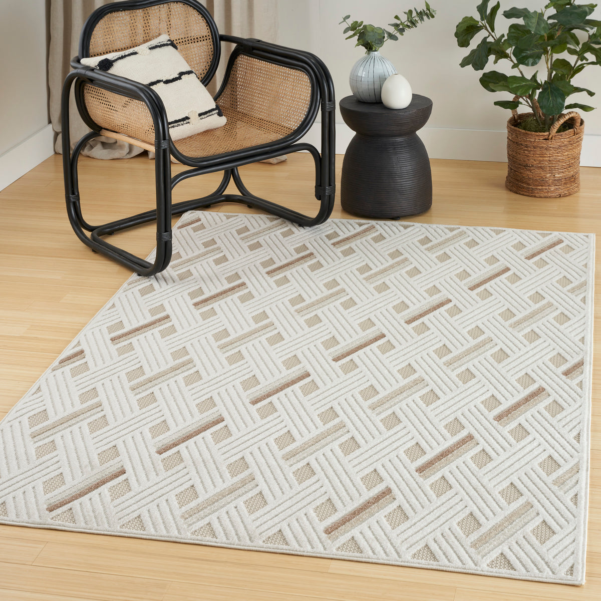 nourison care free caf05 ivory beige rug