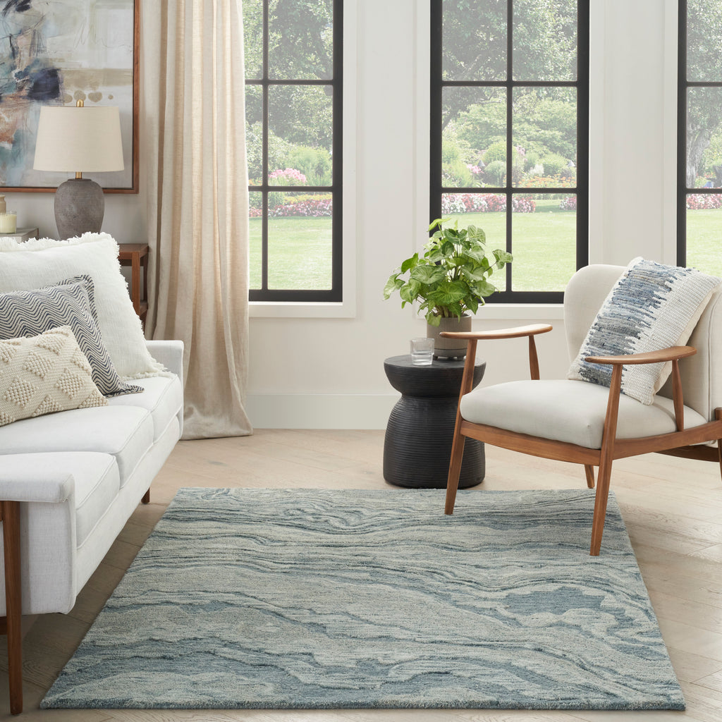 nourison graceful gru01 blue rug