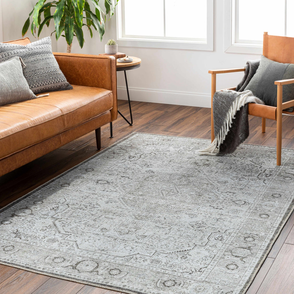 Hauteloom Anzu SAMAANZU8A1 Charcoal Machine Made Polyester Rug