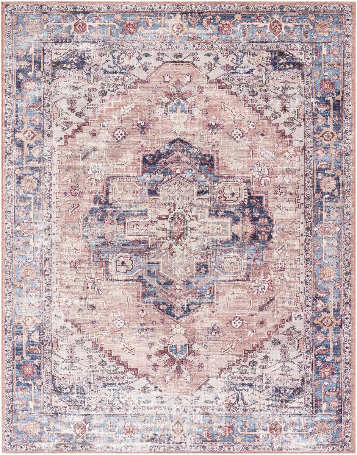 Hauteloom Kera SAMAKERABA1 Dusty Pink Machine Made Polyester Rug