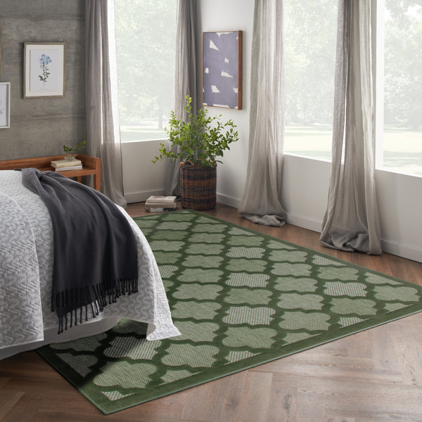 nourison easy care nes01 green rug