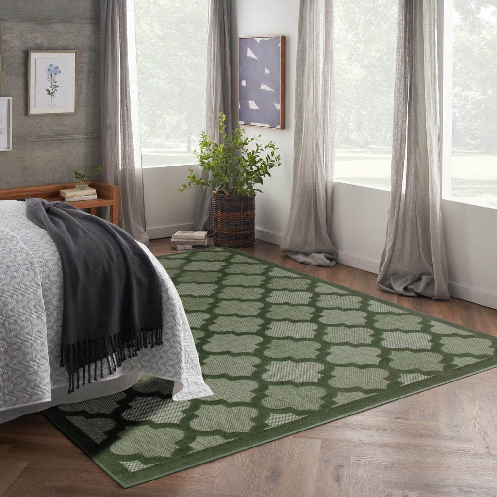 nourison easy care nes01 green rug
