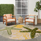 nourison aloha alh24 green yellow rug