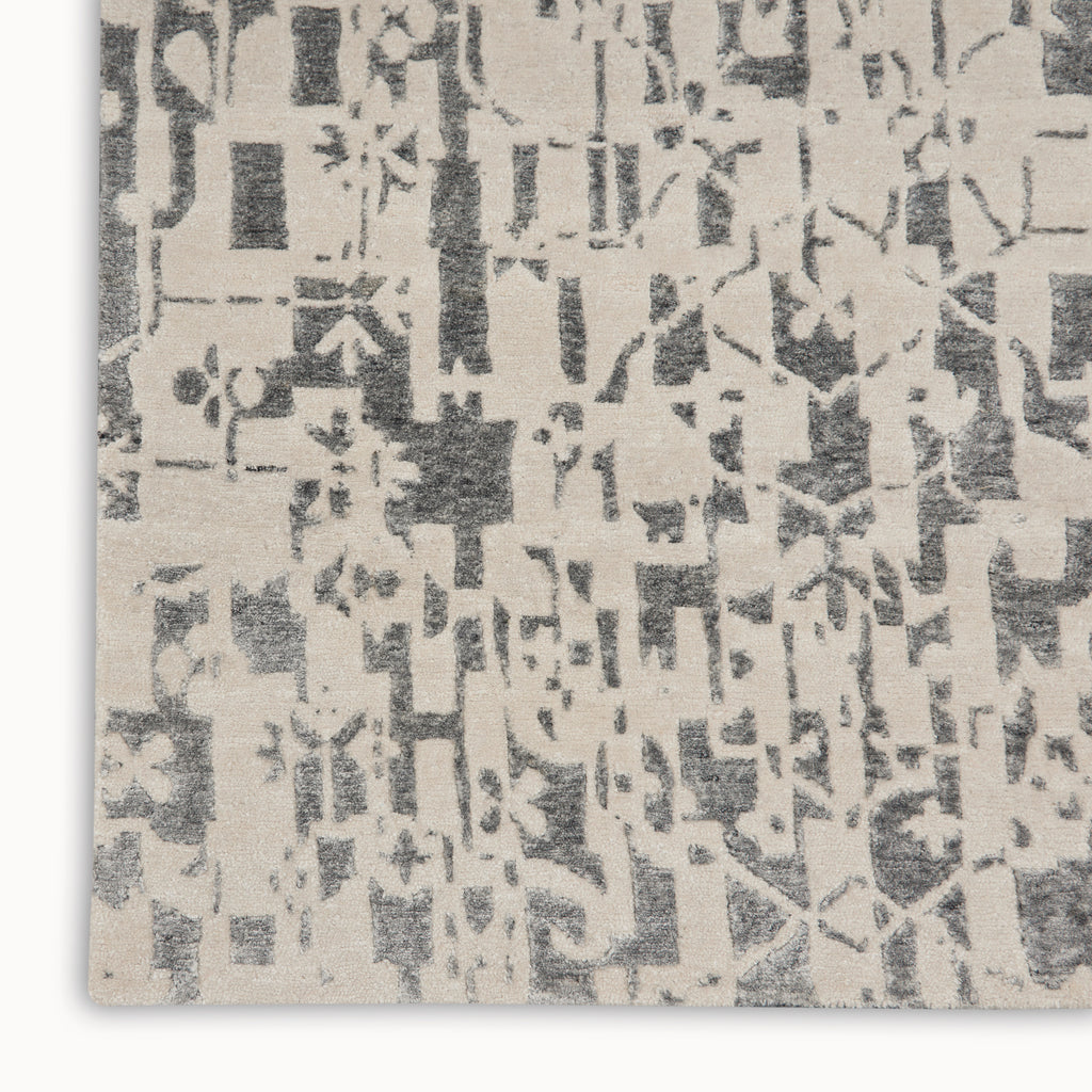 nourison silk shadows sha19 ivory grey rug