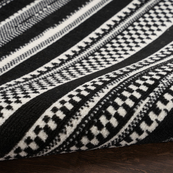 nourison grafix grf41 black white rug