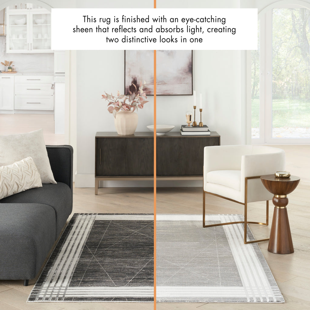nourison desire dsr01 charcoal silver rug