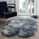 safavieh clearance sheep skin shs121b steel blue rug