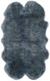 safavieh clearance sheep skin shs121b steel blue rug