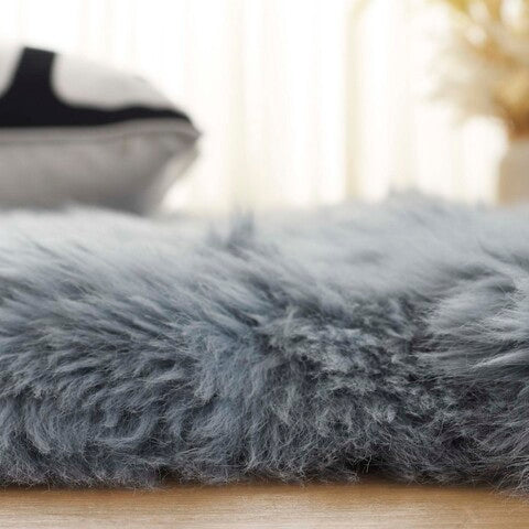 safavieh clearance sheep skin shs121b steel blue rug