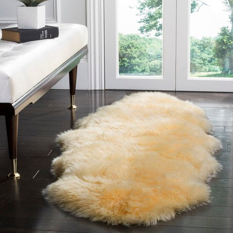 safavieh clearance sheep skin shs121h champagne rug