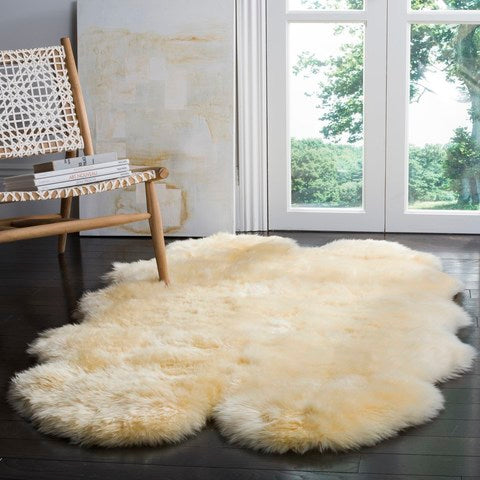safavieh clearance sheep skin shs121h champagne rug