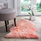 safavieh clearance sheep skin shs121l solid pink rug