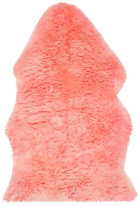 safavieh clearance sheep skin shs121l solid pink rug