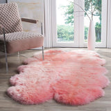 safavieh clearance sheep skin shs121l solid pink rug