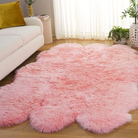 safavieh clearance sheep skin shs121l solid pink rug