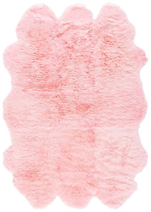 safavieh clearance sheep skin shs121l solid pink rug